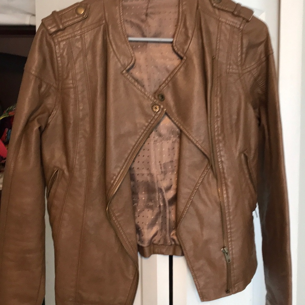 Brown faux leather jacket